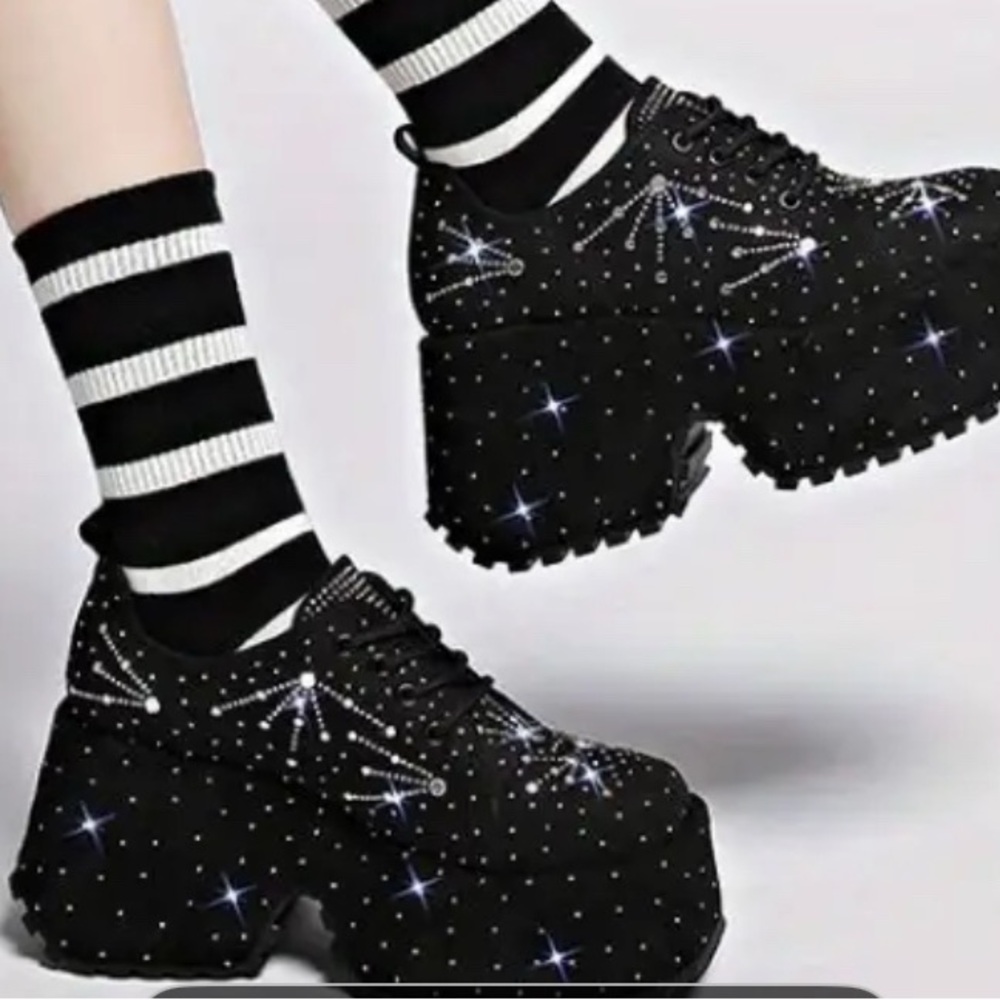 Celestial Black Platform Sneakers - image 2